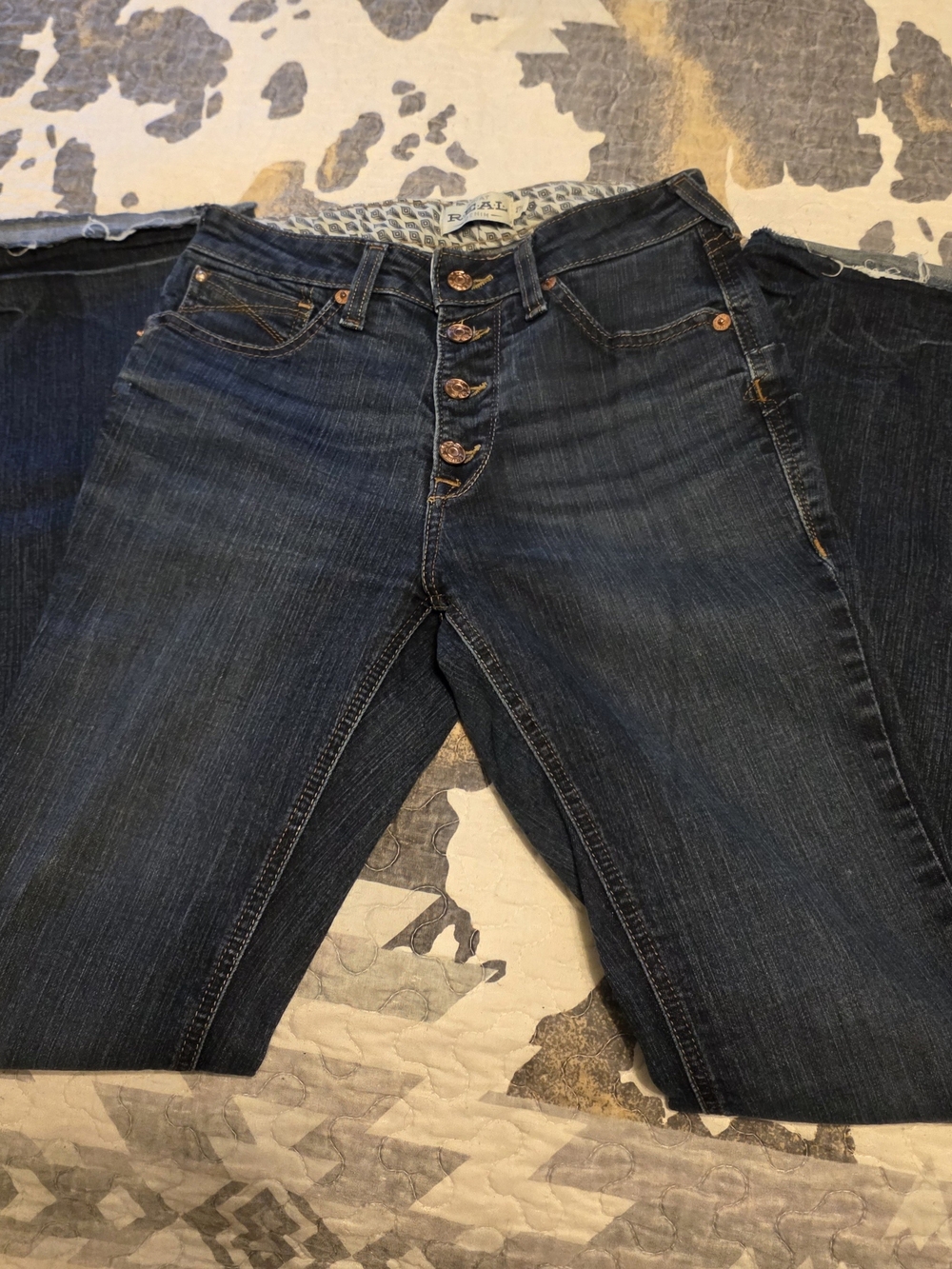 Ariat Dark Wash Button-Fly Flare Jeans